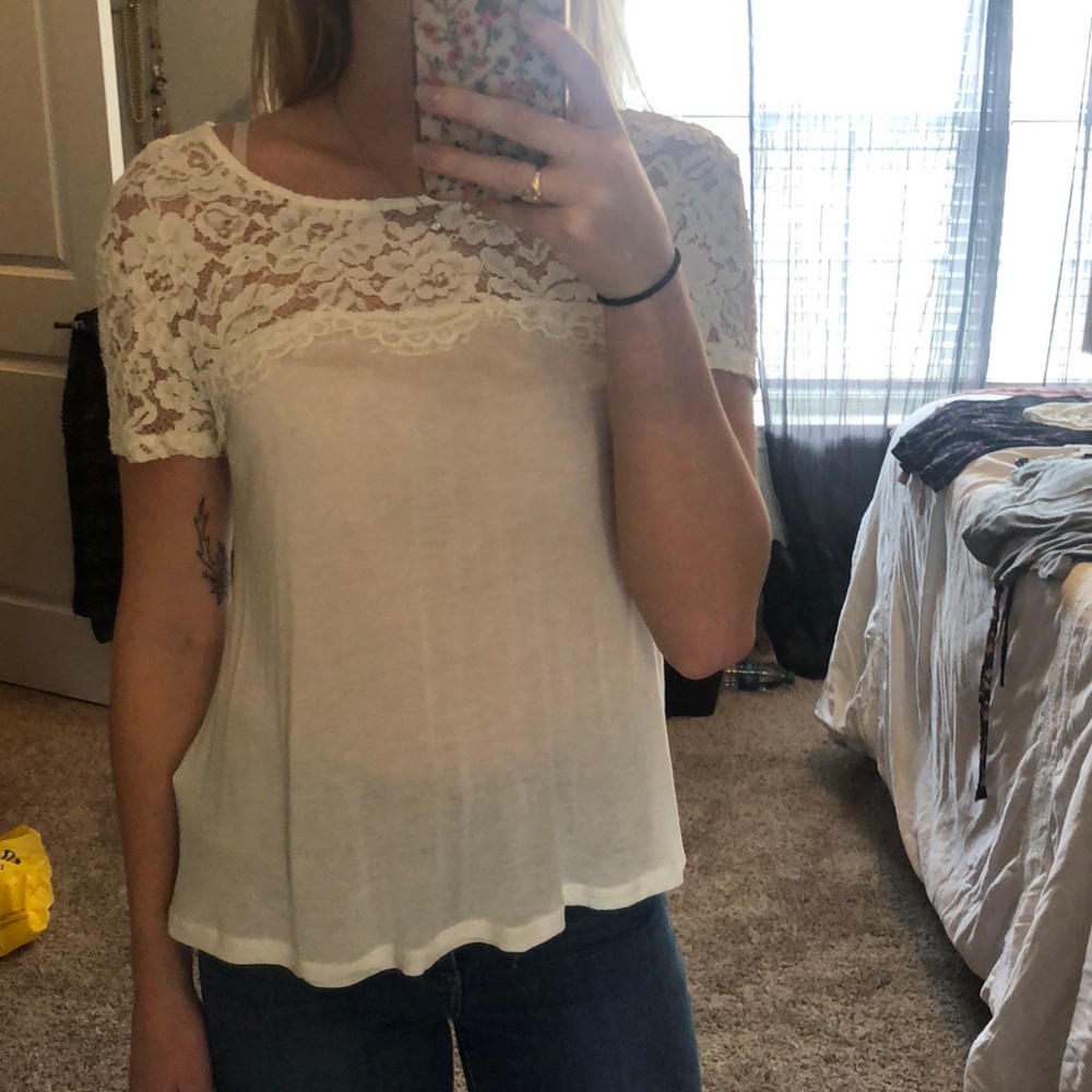 white lace tee
